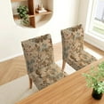 thumbnail image 3 of Vintage Floral Chair Covers Slipcovers Set of 4,Spandex Super Fit Stretch Removable Washable Kitchen Parsons Protector for Dining Room,Hotel,Ceremony,Beige Blue Flowers Dining Chair Cover, 3 of 5