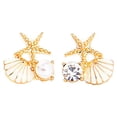 thumbnail image 3 of Minnieouse 1 par de aretes para mujer, aretes de cristal a la moda, accesorios de joyería para cumpleaños, fiesta, dorado y blanco Type3 NO3, 3 of 6