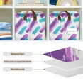 thumbnail image 4 of Yayeee Foldable Storage Basket for Shelves with Handles Waterproof Cloth Bins, Purple Drawing, 4 of 7