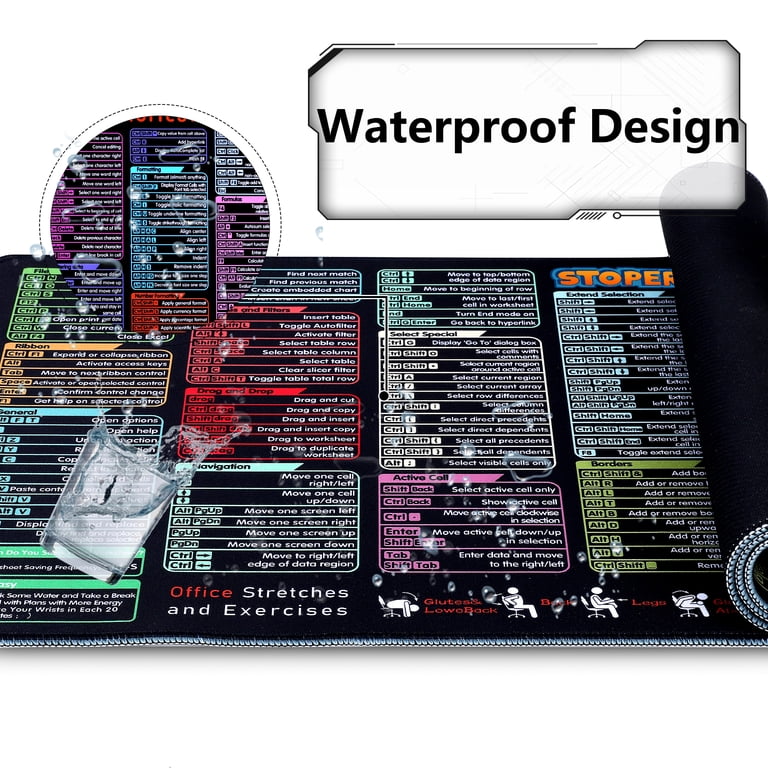 STOPERT Excel Cheat Sheet Desk Pad Mat XL photo 3