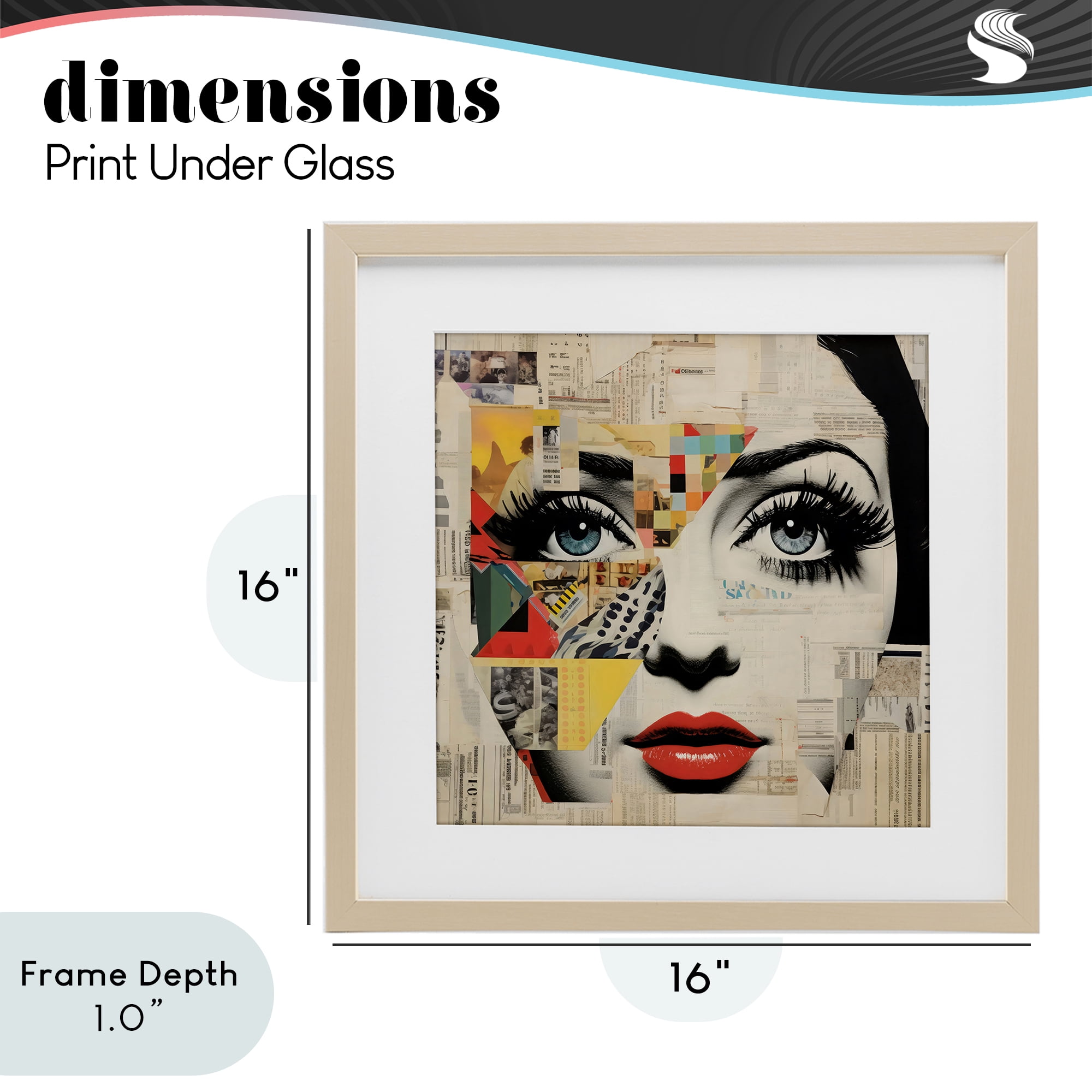 Stupell Industries Fashion Collage Pop Portrait Birch Framed Print Under Glass, design by Creative Studio