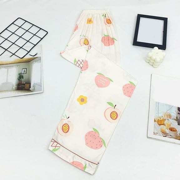 Ailaofu Floral Printed Pajama Pants for Women 2025 Soft Sleep Lounge Pants Loose Elastic Waist Comfy Pjs Bottom