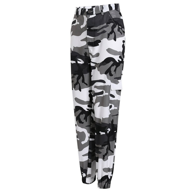 Black and white cheap camo joggers womens