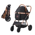 thumbnail image 1 of VEVOR Poussette pour Animaux, Poussette pour Chien à 4 Roues Rotative avec Freins, Capacité de Charge de 66 Lb, Poussette pour Chiot avec Transporteur Détachable, Panier de Rangement et Coussinet pour Animaux, pour Chiens de Petite à Moyenne Taille, Noir, 1 of 9