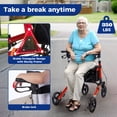 thumbnail image 2 of FAGINEY P-hx001a Walkers for Seniors with Seat Adjustable Rollator Walker with 10" Wheels, Red, 2 of 8