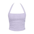 thumbnail image 4 of ClodeEU Women's Halter Neck Sleeveless Tank Top,Casual Slim Fit Cami Shirt for Summer Purple,Women's Plus S, 4 of 6