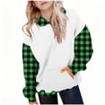 thumbnail image 2 of SELONE Sweatshirt with Hoodie for Boys Fleece Pullover Tops Plaid Sweatshirt Fall Winter Clothes with Pockets 3-14Y, 2 of 5
