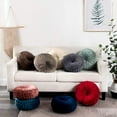 thumbnail image 6 of Velvet 15-Inch Round Decorative Pillow for Couch Décor (Grey), 6 of 6