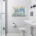 thumbnail image 2 of Farmhouse Bathroom Decor Wall Art Blue Flower Pictures Wall Decor Relax Soak Unwind Bathroom Sign Canvas Painting Prints Artwork Home Decorations Framed for Bedroom 12inx16in, 2 of 6