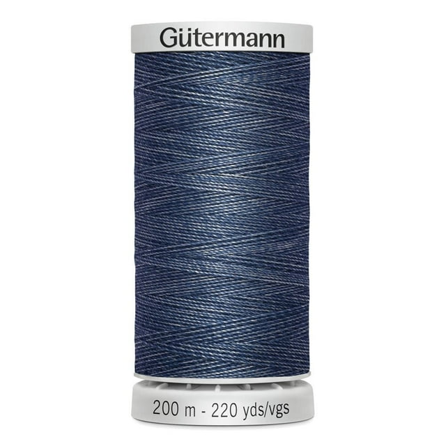 Gütermann Fil à coudre pour jeans lavés à la pierre – 200 m (219 v), mélange de bleu pour surpiqûre en denim