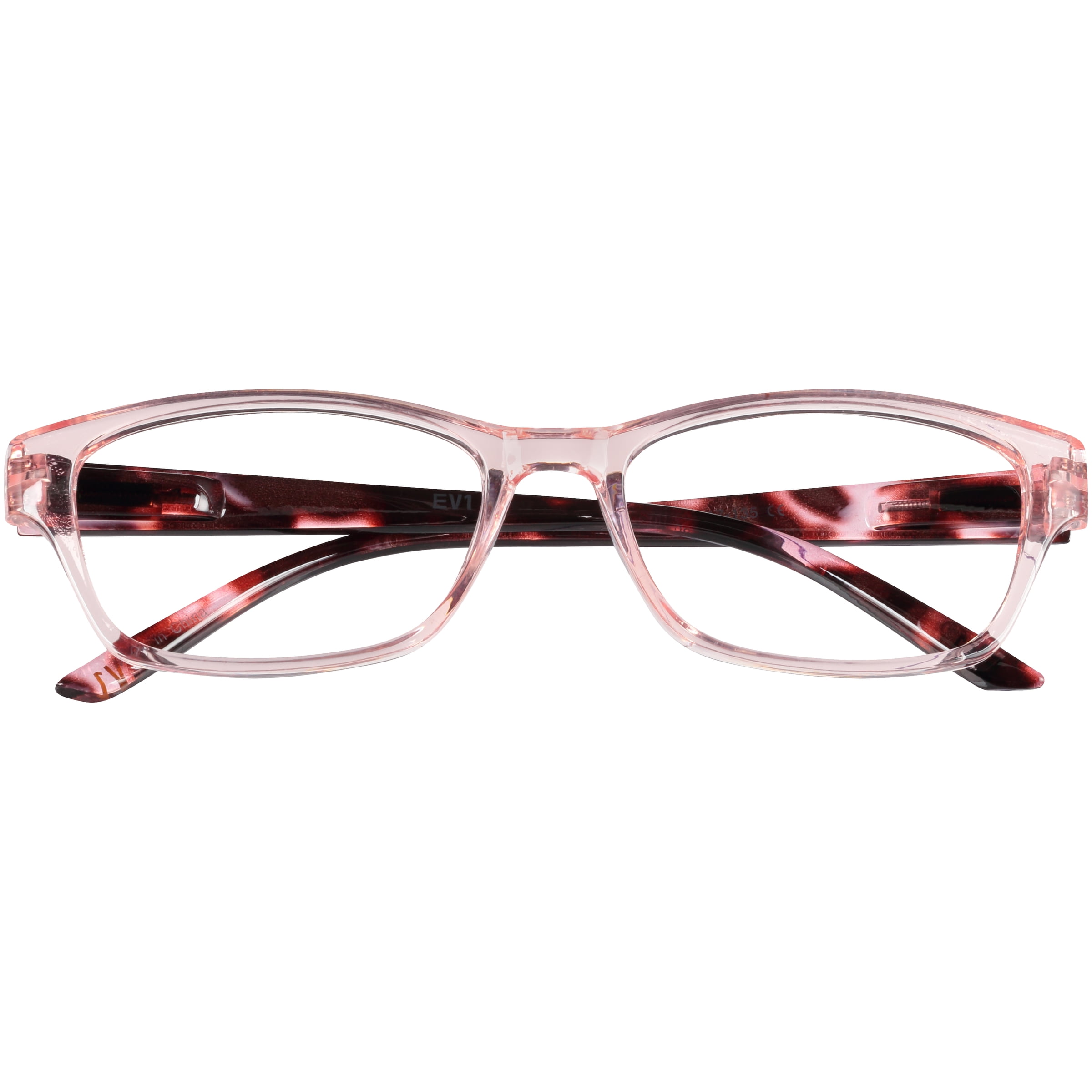 (1 pack) EV1 Dolly Crystal Pink +1.50 Reading Glasses with Case