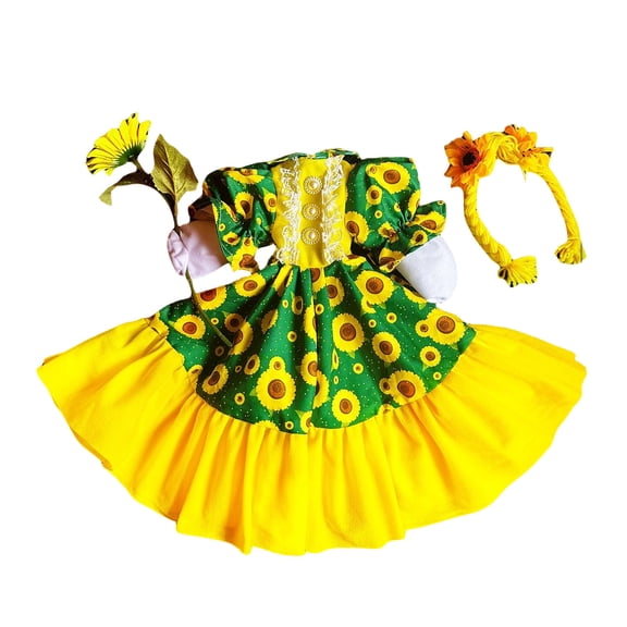 Sunflower Porch Goose Outfits Clothes for Porch Goose Statue Fit 20” Geese Lawn Yard Garden Party Decorate