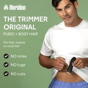 Meridian Trimmer Original Pubic & Body Hair Shaver, USB Rechargeable Bikini & Groin Electric Shaver for Men & Women, Onyx