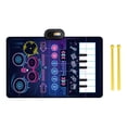 thumbnail image 4 of Tapete de Piano Musical con 6 sonidos de instrumentos, juguetes de aprendizaje musical 2 en 1, juguete Musical para niños de 1, 2 y 3 años Azul oscuro, 4 of 7