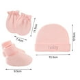 thumbnail image 6 of 3Pcs/Set Newborn Beanie Hat, Anti Slip Baby Socks and Cotton Gloves No Scratch Mittens Beanie Cap, 6 of 7