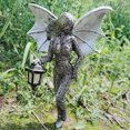 thumbnail image 3 of Honganda Garden Ornament, Lantern Angel Shape Statue Craftwork Decorative Tools, 3 of 9