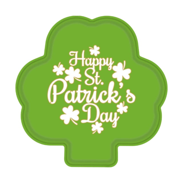 D 24 Pack Disposable Clover Design Paper Plates For St. Patrick'S Day Party 9.45X9.45In Model D For Holiday Celebration Meals And Festive Table Setting