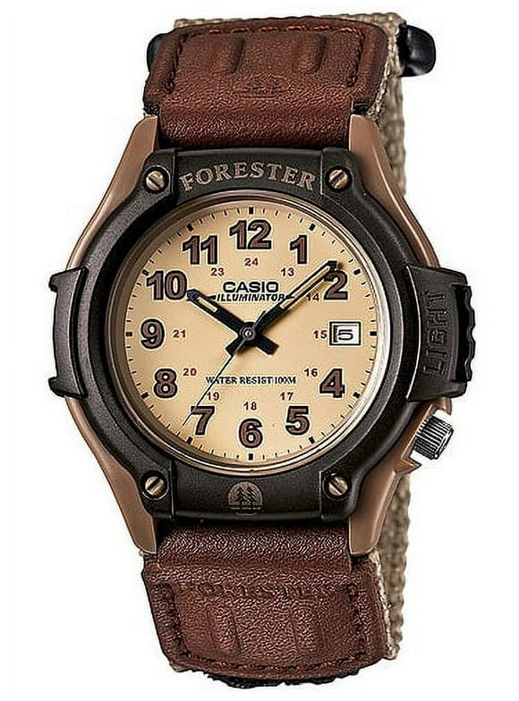 Casio Men's Forester Analog Sport Watch, Brown Nylon Strap FT500WC-5BVCF