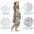 thumbnail image 7 of Beige Bigfoot and Pine Tree Pattern Hooded Bath Towel，50"x30" for Ages 3 To 12 Kids, Quick Dry Lightweight Soft Microfiber Hood Beach Towel Cover Up for Kids, 7 of 7