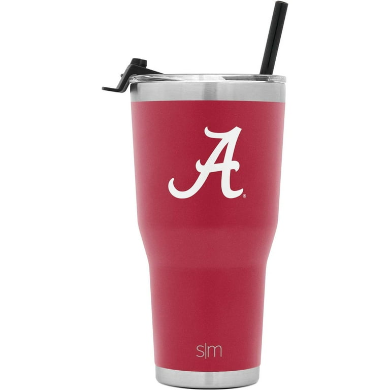 Simple Modern College 30oz. Cruiser Tumbler with Straw & Closing Lid - Alabama  Crimson Tide - 18/8 Stainless Steel Vacuum Insulated NCAA University Cup Mug  