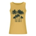 thumbnail image 4 of ZCFZJW Men's Sleeveless Workout Swim Shirts Big and Tall Regular Fit Quick Dry Running Tank Tops Summer Tropical Palm Tree Print Muscle Tees Yellow XL, 4 of 5