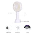 thumbnail image 4 of Mini ventilador de mano portátil con soporte Cradle USB Wind Blower Ajuste de 3 velocidades para act Abanopi Blanco, 4 of 7