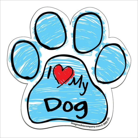 Dog Blue Scribble Paw Magnet