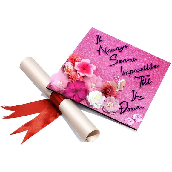 Handmade Graduation Cap Topper, Graduation Cap Decorations, It Always Seem Impossible
