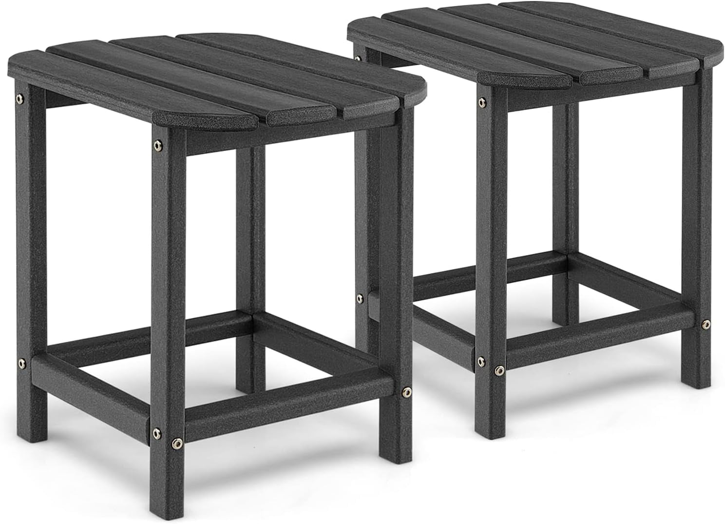 2Pcs Outdoor Side Table 18" Patio Adirondack Table, Weather Resistant