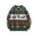 thumbnail image 3 of Suéter de punto con cuello redondo de jacquard con diseño de cervatillo navideño para mujer, jersey holgado retro de otoño e invierno, suéteres casuales de estilo holgado, 3 of 4
