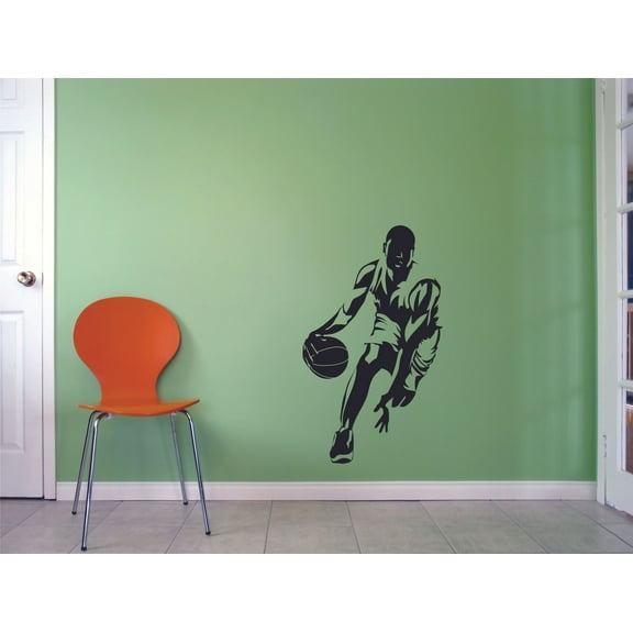 Basketball Sports Player Silhouette Athlete Wall Sticker for Boys/Girls Bedroom Children Kids World Cup FIBA NBA Sport Fans Rooms Gym Home Art Murals Decals Wall Art Vinyl Decoration Size (10x8 inch)