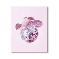 Stupell Industries Glam Pink Disco Cowgirl Beauty & Fashion Painting Gallery Wrapped Canvas Art Print Wall Art, 16 x 20