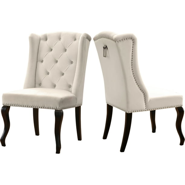 Suri Cream Velvet Dining Chair, Set of 2ColorCream Velvet,StyleContemporary
