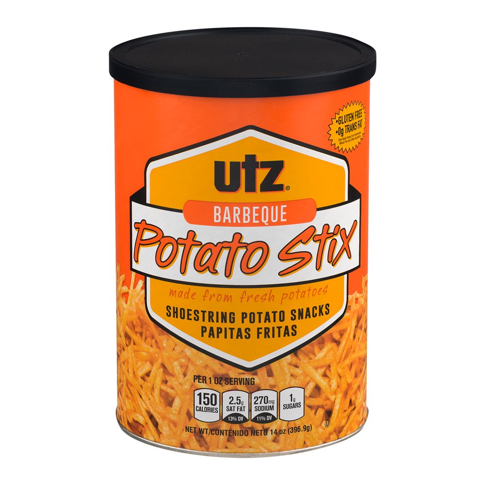 Utz Potato Stix, Barbecue, 14 oz Canister
