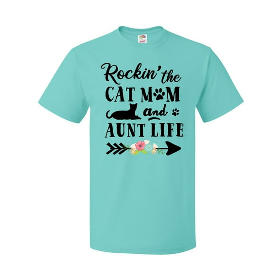 Inktastic Rockin' the Cat Mom and Aunt Life T-Shirt