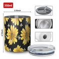 thumbnail image 4 of 12oz Coffee Tumblers Black Bee Yellow Flower Pattern Stainless Steel Vacuum Insulated Travel Tumbler Coffee Cups Mug with Lid and Straw with Cleaning Brush for Cold & Hot Drinks, 4 of 5