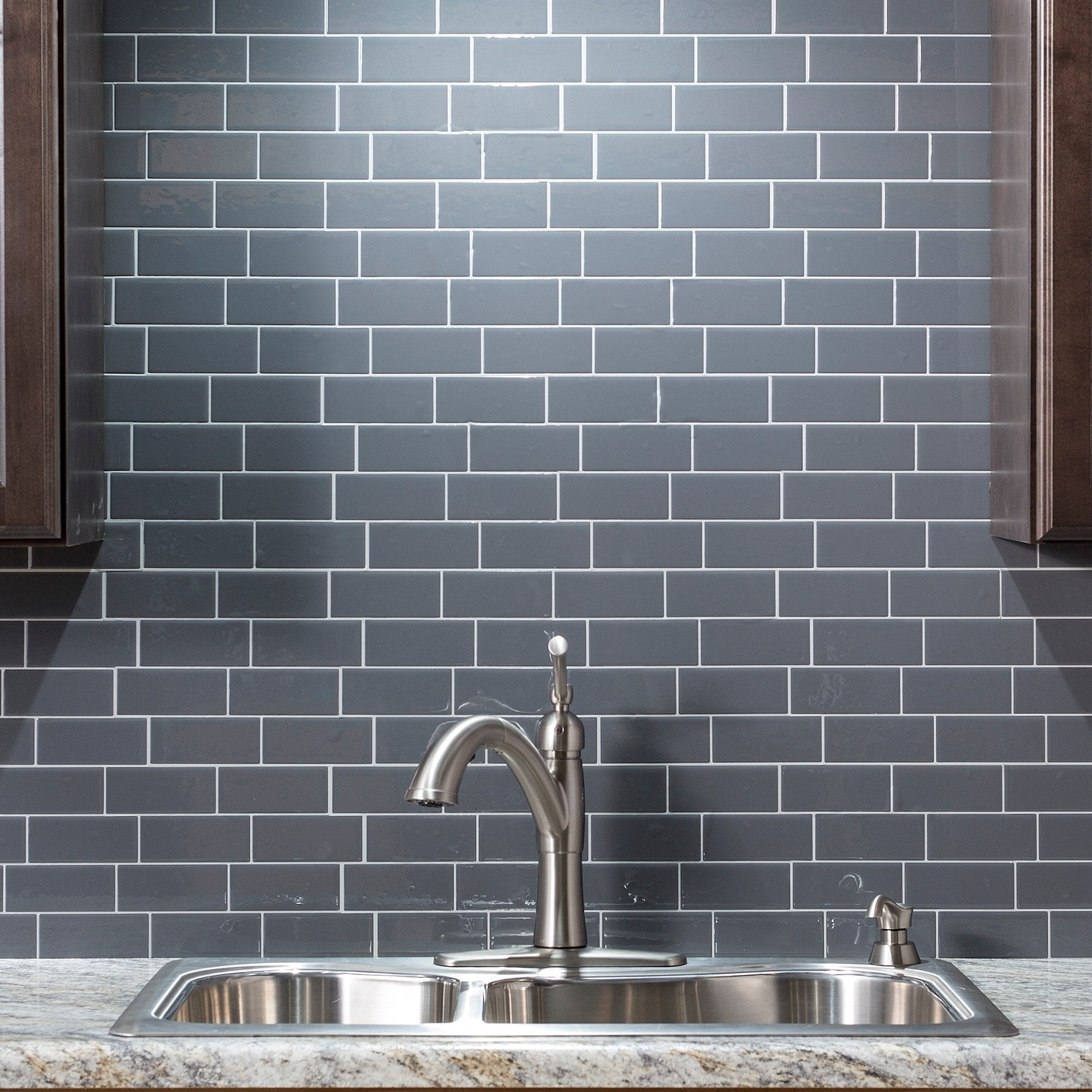 Tack Tile Peel & Stick Vinyl Backsplash Small Mosaic Brown (Pack of 3)