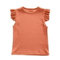 thumbnail image 4 of TOOYOU Girls Top Summer T-Shirt Butterfly Sleeve Candy Short Sleeved Loose Flying Sleeve Tee Size 5-6 Years Orange, 4 of 4