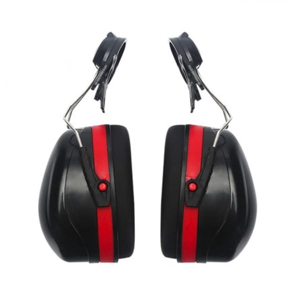 Graflsoa Industrial Safety Helmet-Compatible Noise Reduction Ear Muffs with 23dB NRR, Black-Red, Direct from Manufacturer