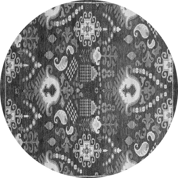 Ahgly Company Indoor Round Oriental Gray Industrial Area Rugs, 4' Round