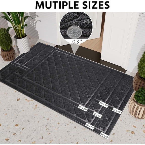 Front Door Mat - 36"x48" Black Diamond