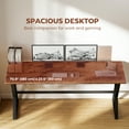 thumbnail image 4 of HOMCOM Spacious Writing Desk with X-Shaped Steel Frame, 71" Computer Desk, 4 of 10