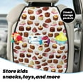 thumbnail image 4 of Pink Brown Beige Chocolate Print BackSeat Car Organiser, Waterproof Scratchproof Car Seat Protector with Pocket for Kids Dogs Pets, Kick Mat Back Seat Protector, 2 Pack Back Seat Cover, 4 of 5