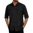 thumbnail image 2 of Men's Quick Dry Long Sleeve Shirt UPF 50+ Sun Protection Lightweight Breathable Fishing Hiking Casual Daily Camping Outdoor Travel Athletic Top with Pockets | TOPLIU,Black L, 2 of 9