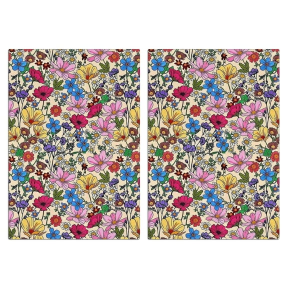 2 Pcs Funny Kitchen Towels,Pioneer Flower Microfiber Dish Towels,Kitchen Tea Towels,Kitchen Towel Set (18" X 26")