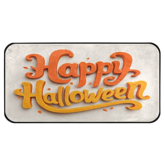 39x20 Inch Non-Slip Floor Mat Hallway Runner Rug Entrance Floor Mat Runner for Kitchen and Living Room Orange Halloween Font