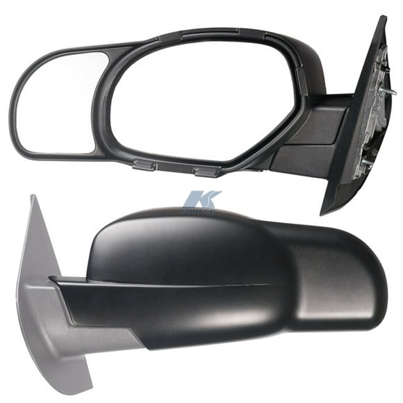 K-Source Exterior Towing Mirror 80900 Snap On; 4-3/4 Inch x 5-1/2 Inch; Extends 4-3/4 Inch; Manual; Without Turn Signal; Without Heated Mirrors; Non Folding; Black; Pair