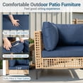 thumbnail image 3 of Delmango 7 Pieces  Patio Furniture Set Boho Wicker Rattan Outdoor Sectional Sofa Set with Cushions & Table for Lawn, Backyard, Porch, Backyard, Porch, Blue, 3 of 8