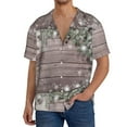thumbnail image 3 of KLL Christmas Print Men's Shirt Short Sleeve Button Down Summer Cuba Beach Shirts- X-Large, 3 of 7