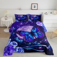 thumbnail image 2 of Homewish Kids Children Flying Butterflies Bedding Comforter Set 2pcs,Chic Floral Flowers Twin Comforter Sets Microfiber,Bling Starry Sky Glitter Breathable Bedding Set,Ultra Soft Home Decor, 2 of 8